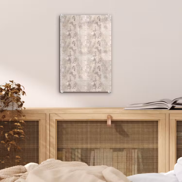 Glas schilderij - Slang - Patroon - Beige — 5