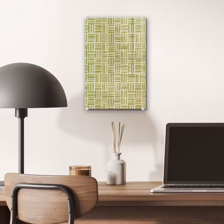 Glas schilderij - Vlecht - Patroon - Groen — 7