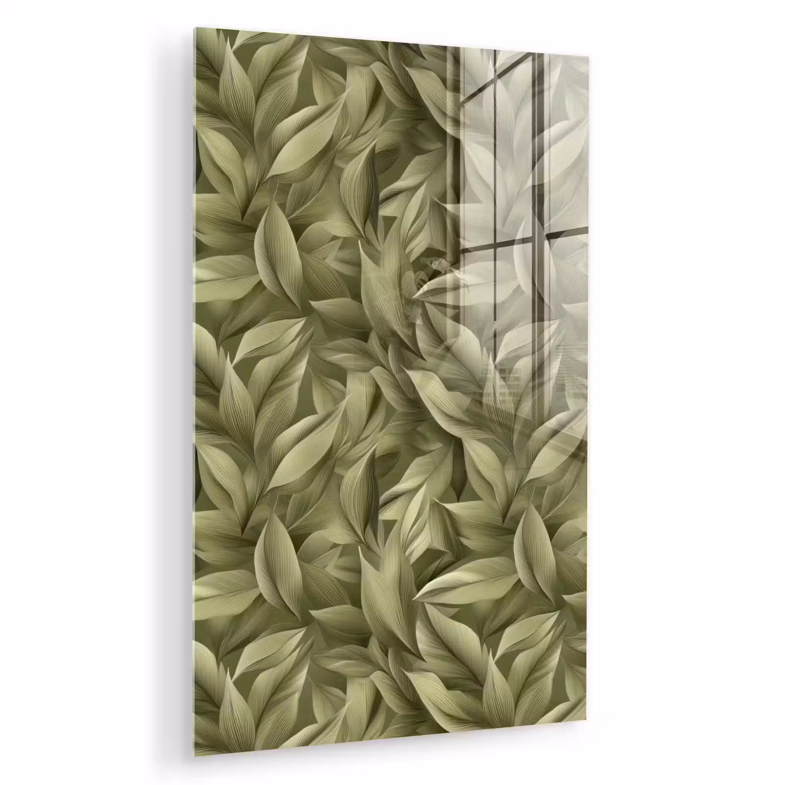 Glas schilderij - Bladeren - Modern - Groen — 1