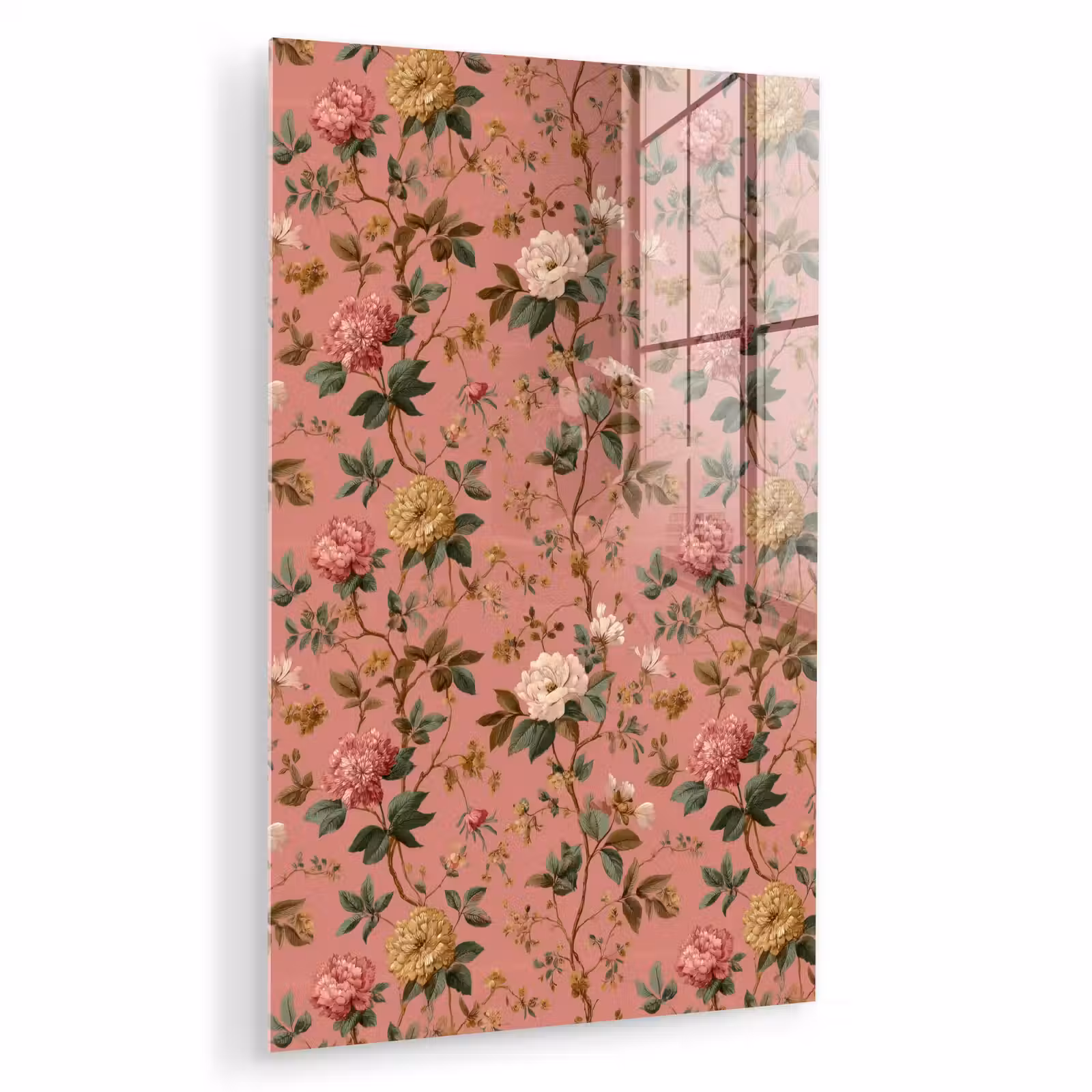 Glas schilderij - Klassiek - Botanisch - Roze — 1