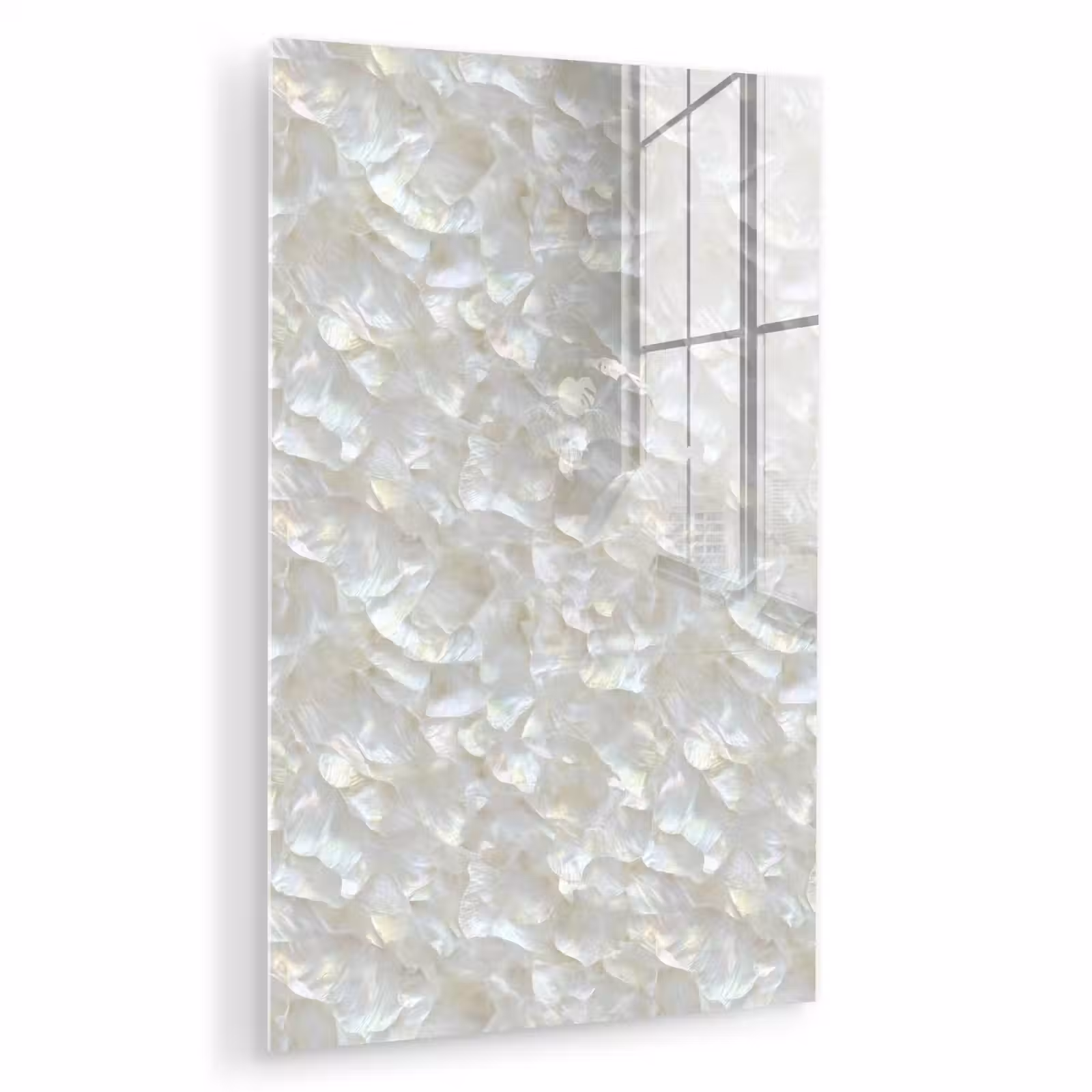 Glas schilderij - Parelmoerglans - Wit - Schelp — 1
