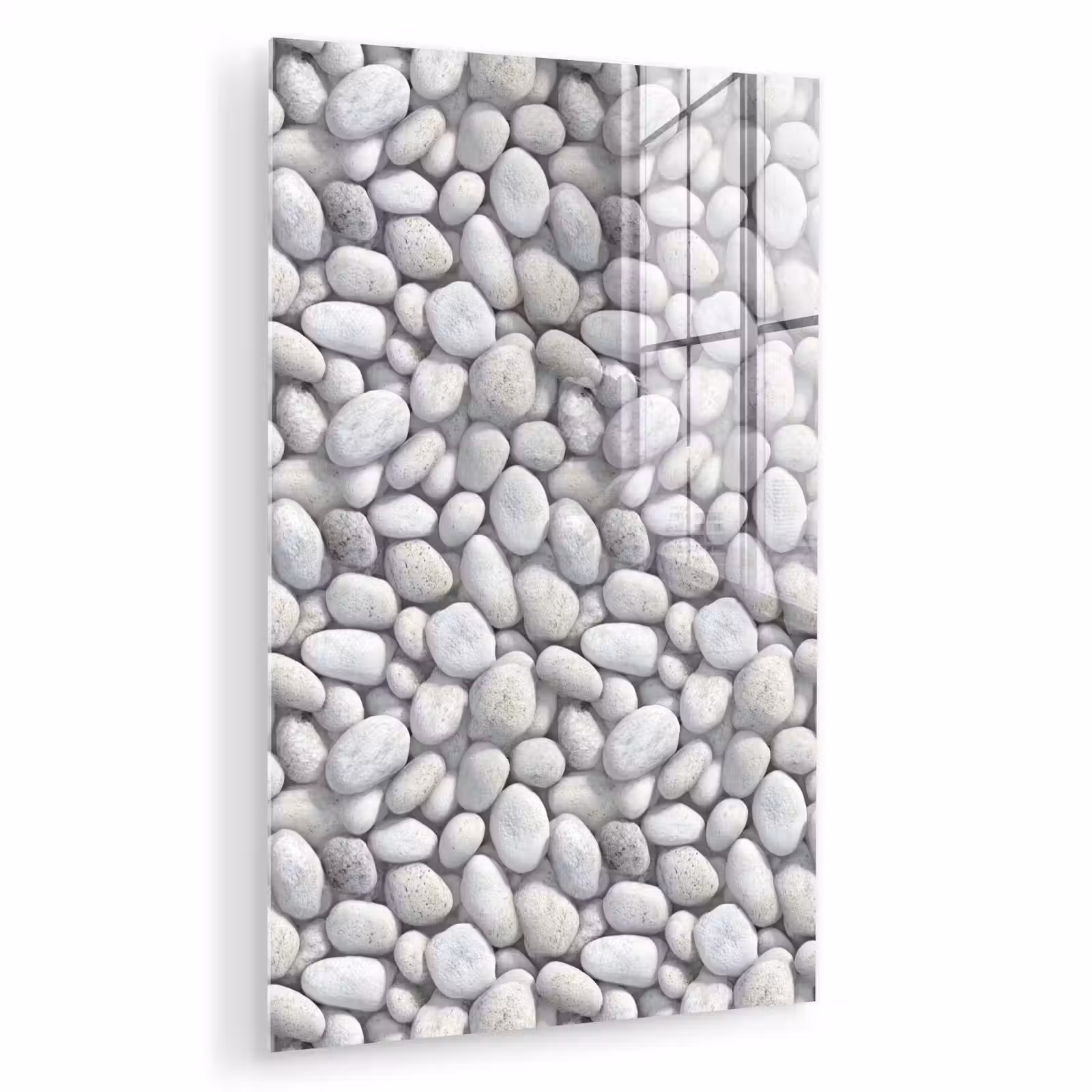 Glas schilderij - Steentjes - Grijs - Ovaal — 1