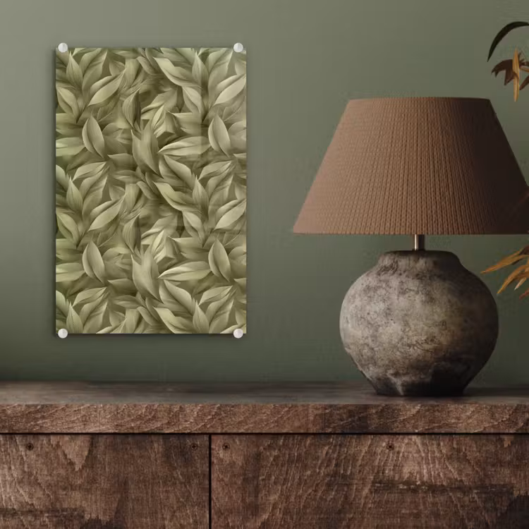 Glas schilderij - Bladeren - Modern - Groen — 4