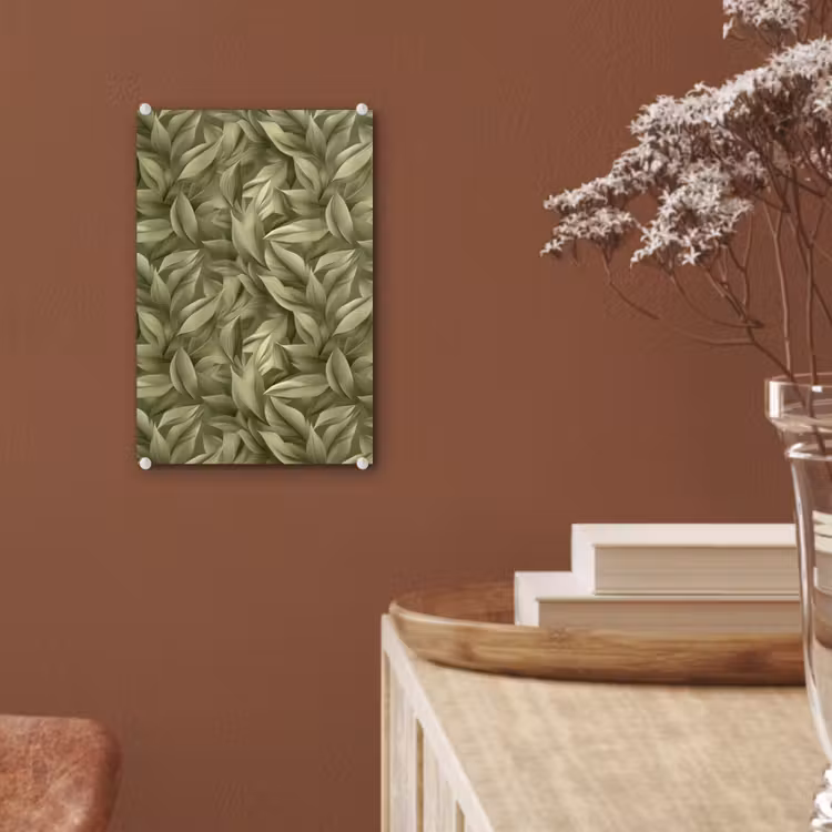 Glas schilderij - Bladeren - Modern - Groen — 6