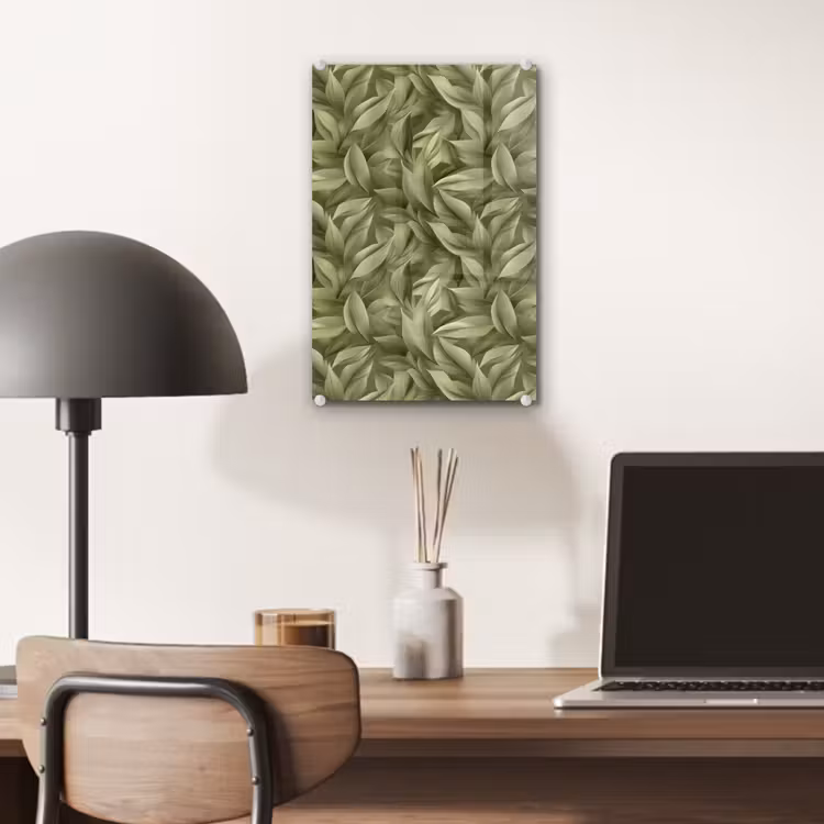 Glas schilderij - Bladeren - Modern - Groen — 7