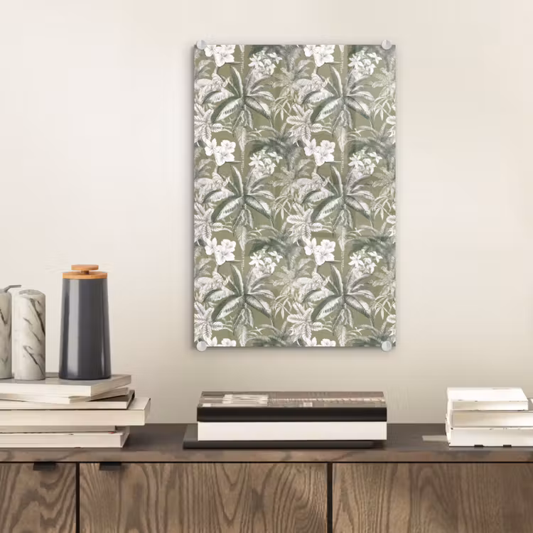 Glas schilderij - Botanisch - Bloemen - Groen — 2