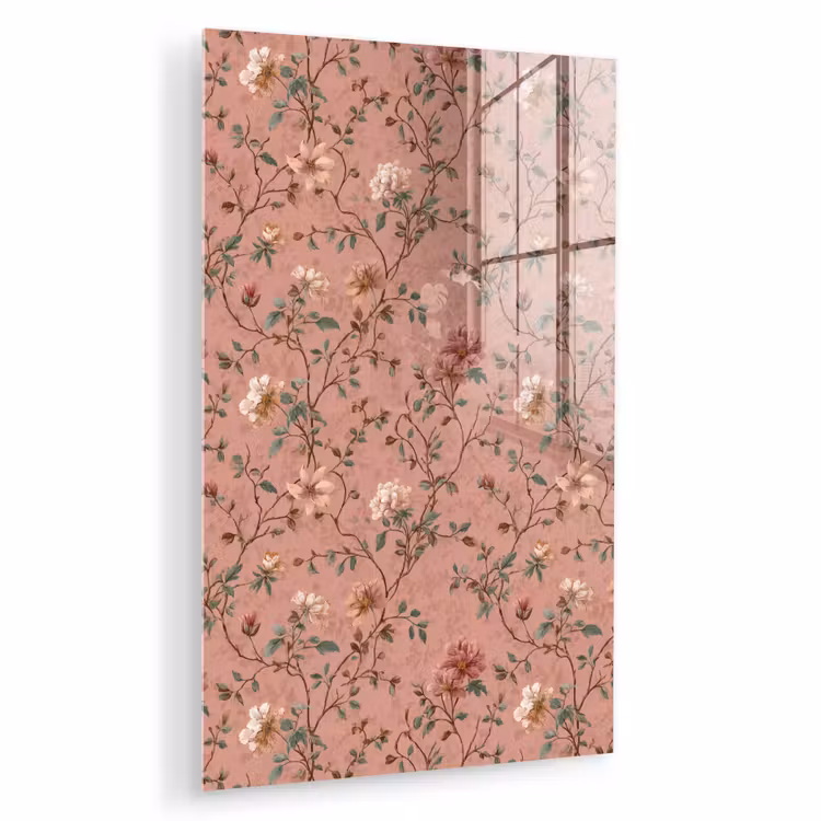Glas schilderij - Botanisch - Bloemen - Roze — 1