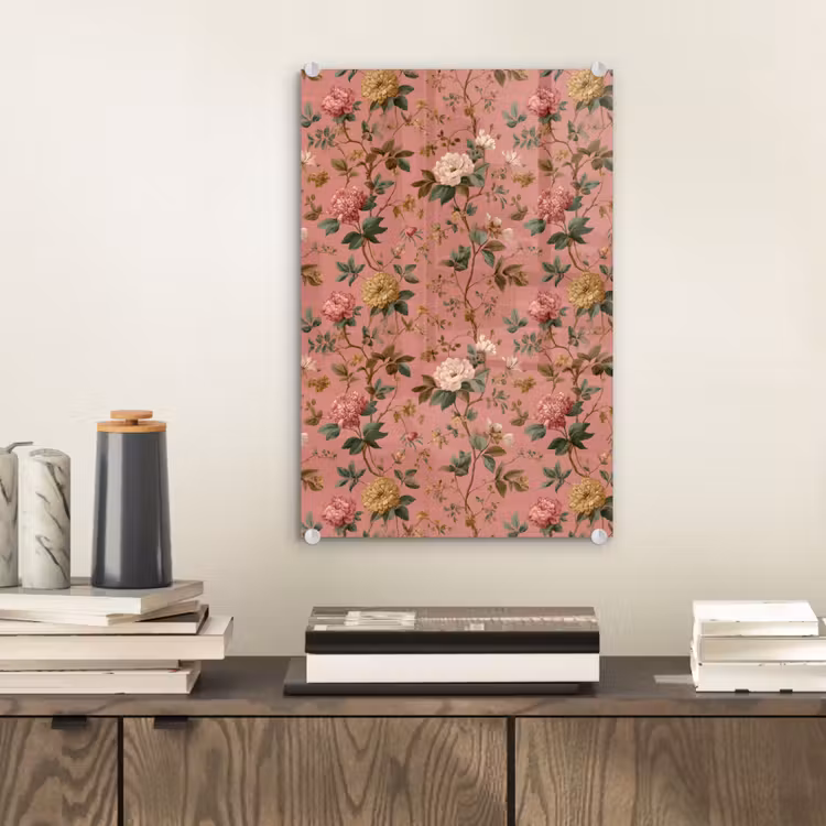 Glas schilderij - Klassiek - Botanisch - Roze — 2