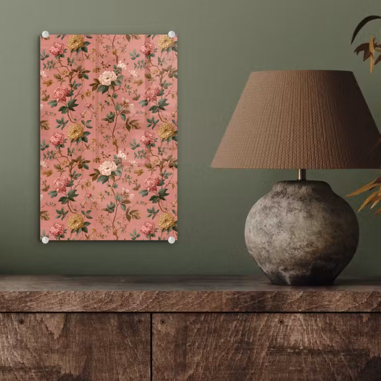 Glas schilderij - Klassiek - Botanisch - Roze — 4