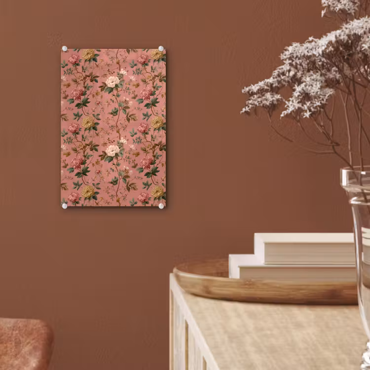 Glas schilderij - Klassiek - Botanisch - Roze — 6