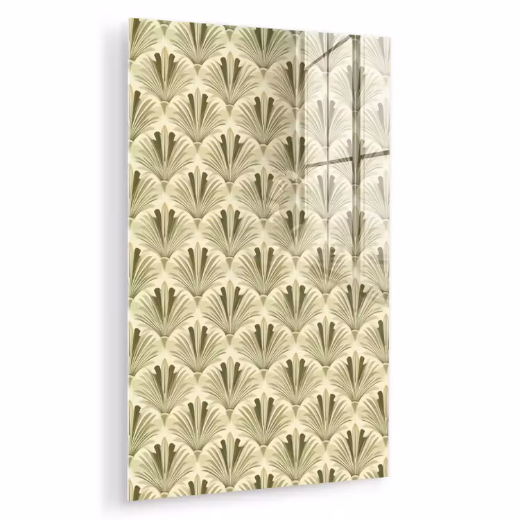 Glas schilderij - Klassiek - Waaier - Groen — 1