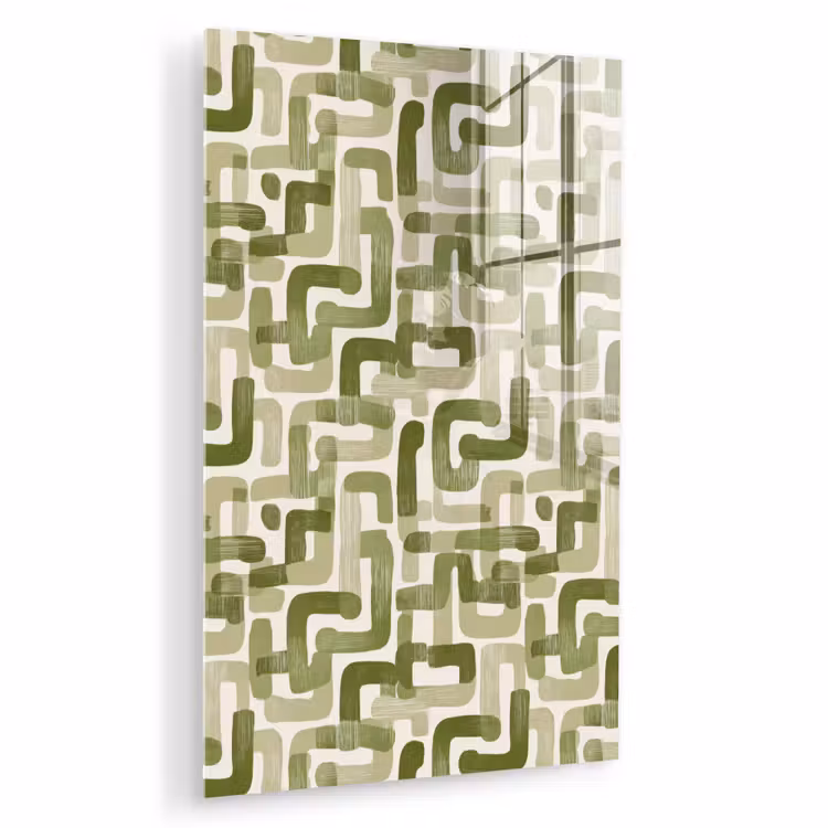 Glas schilderij - Modern - Grafisch - Groen — 1