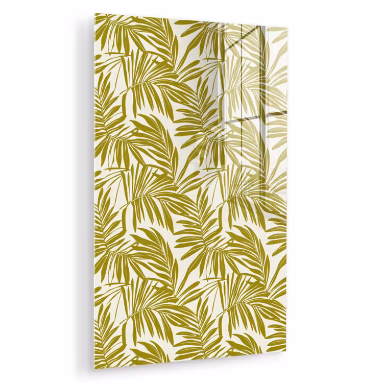 Glas schilderij - Palmblad - Patroon - Groen — 1