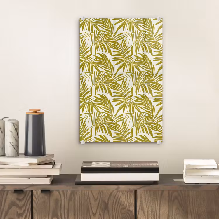 Glas schilderij - Palmblad - Patroon - Groen — 2