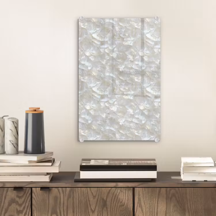 Glas schilderij - Parelmoerglans - Wit - Schelp — 2