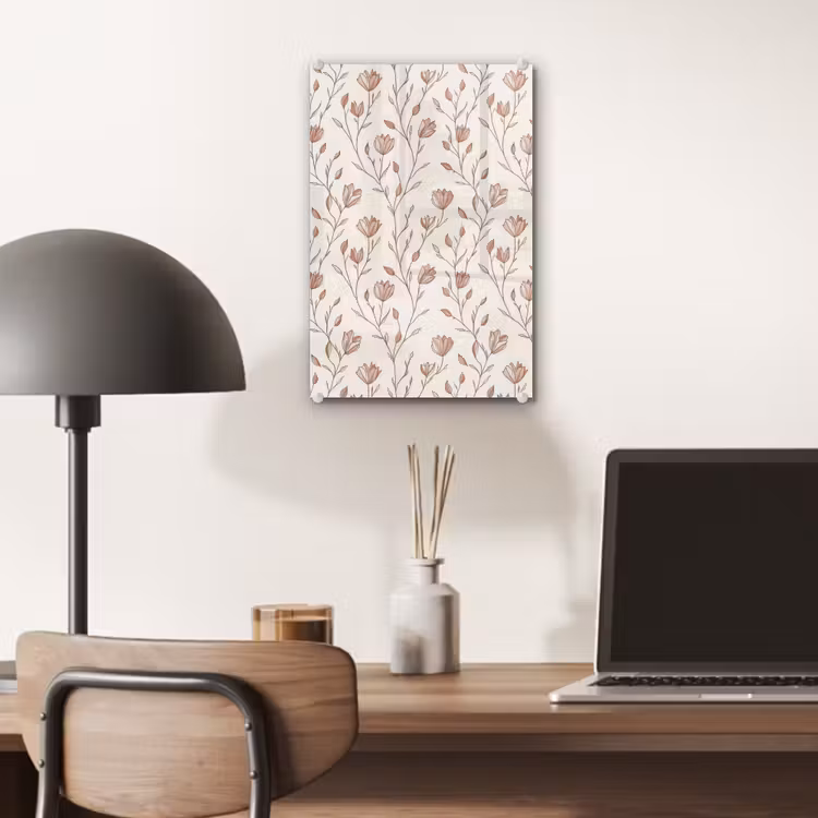 Glas schilderij - Patroon - Klassiek - Roze — 7