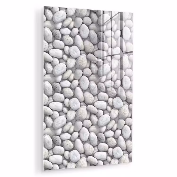 Glas schilderij - Steentjes - Grijs - Ovaal — 1