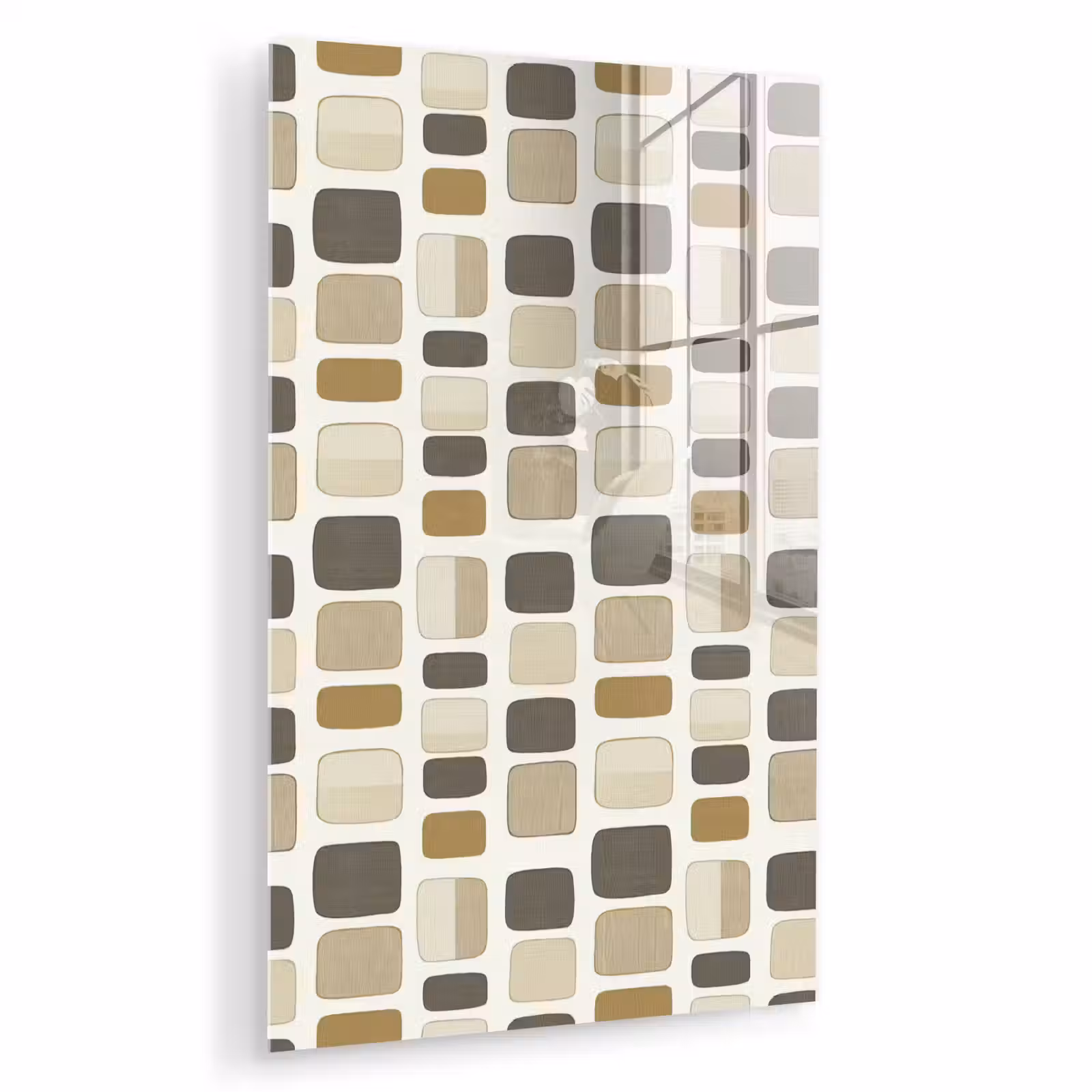 Glas schilderij - Blokken - Vintage - Grijs — 1