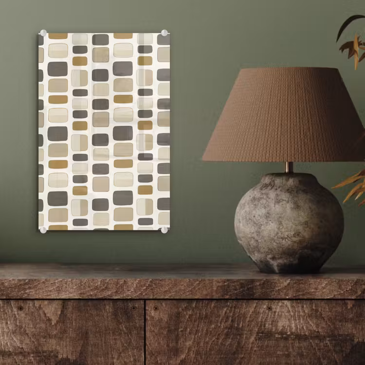 Glas schilderij - Blokken - Vintage - Grijs — 4