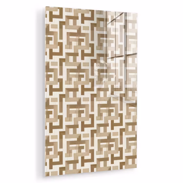 Glas schilderij - Geometrisch - Retro - Bruin — 1