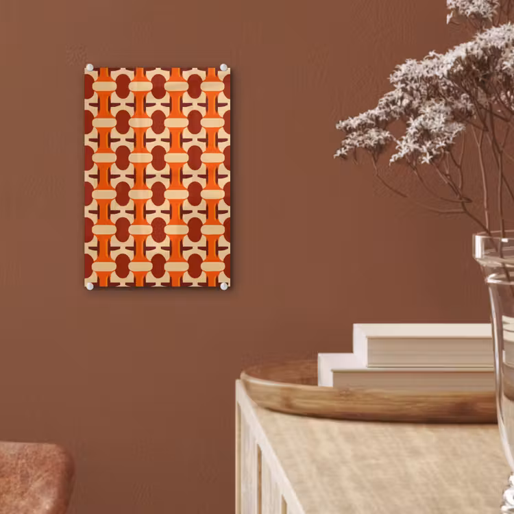 Glas schilderij - Geometrisch - Retro - Oranje — 6