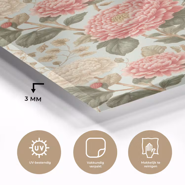 Glas schilderij - Klassiek - Botanisch - Veelkleurig — 3