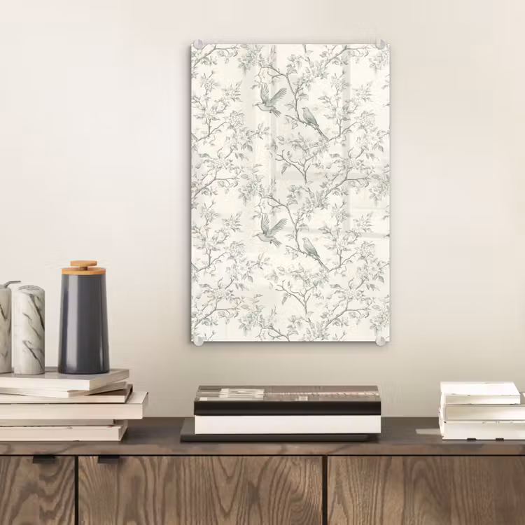 Glas schilderij - Klassiek - Vogels - Groen — 2