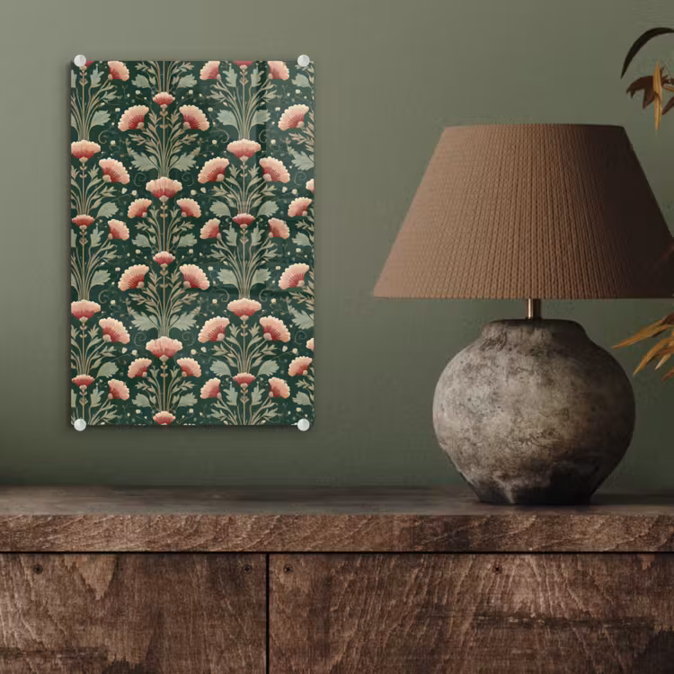 Glas schilderij - Patroon - Botanisch - Kleurrijk — 4