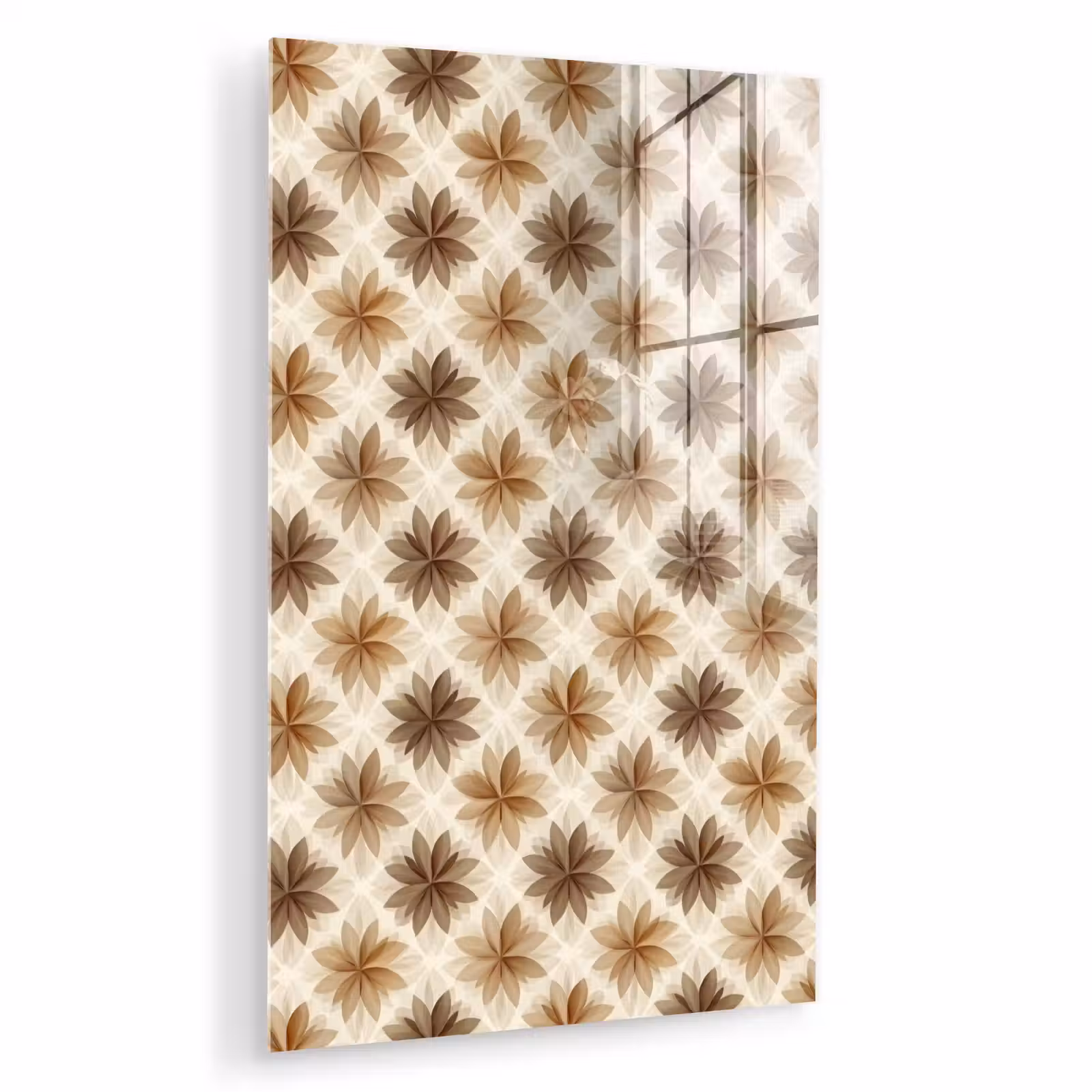 Glas schilderij - Geografisch - Patroon - Bruin — 1