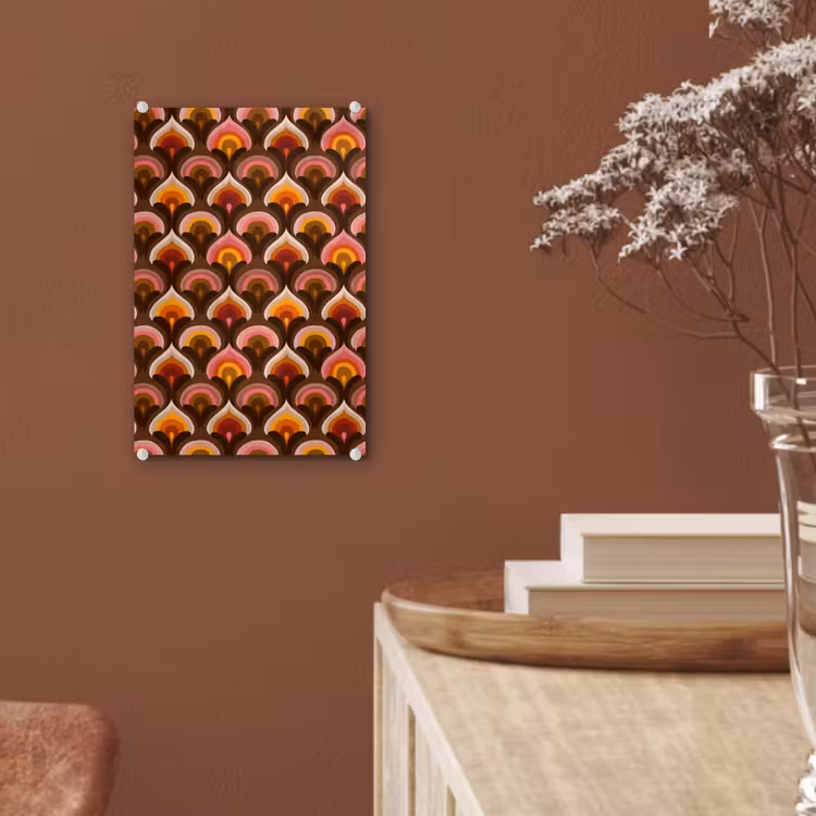 Glas schilderij - Patroon - Retro - Kleurrijk — 6