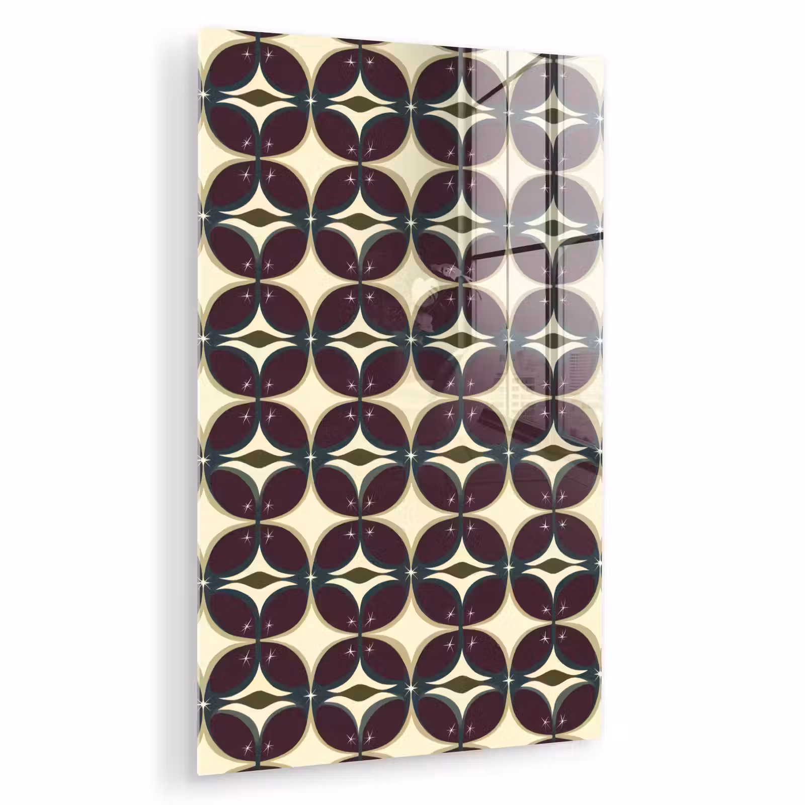 Glas schilderij - Cirkel - Retro - Kleurrijk — 1