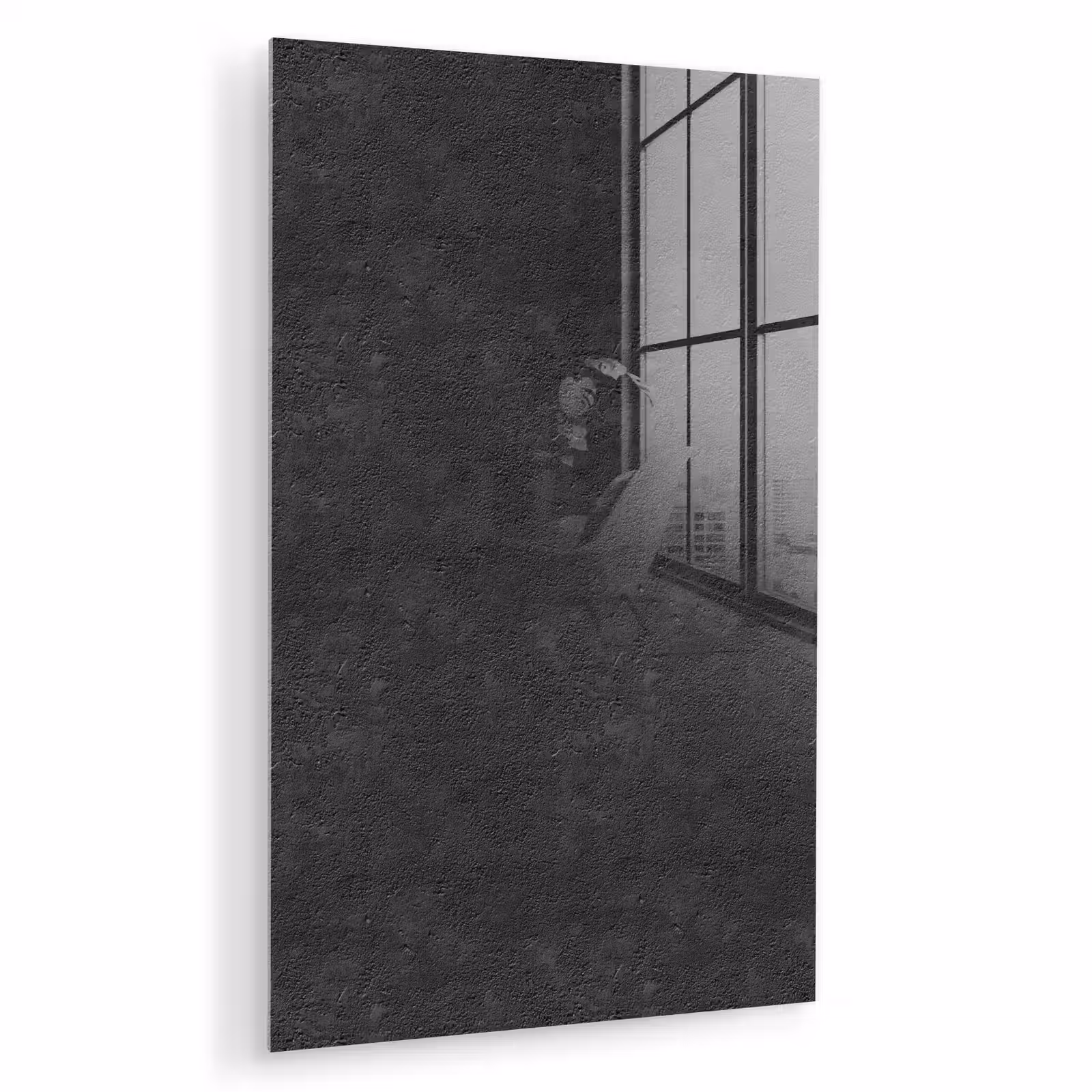 Glas schilderij - Donkergrijs - Asfaltstructuur - Ruw — 1
