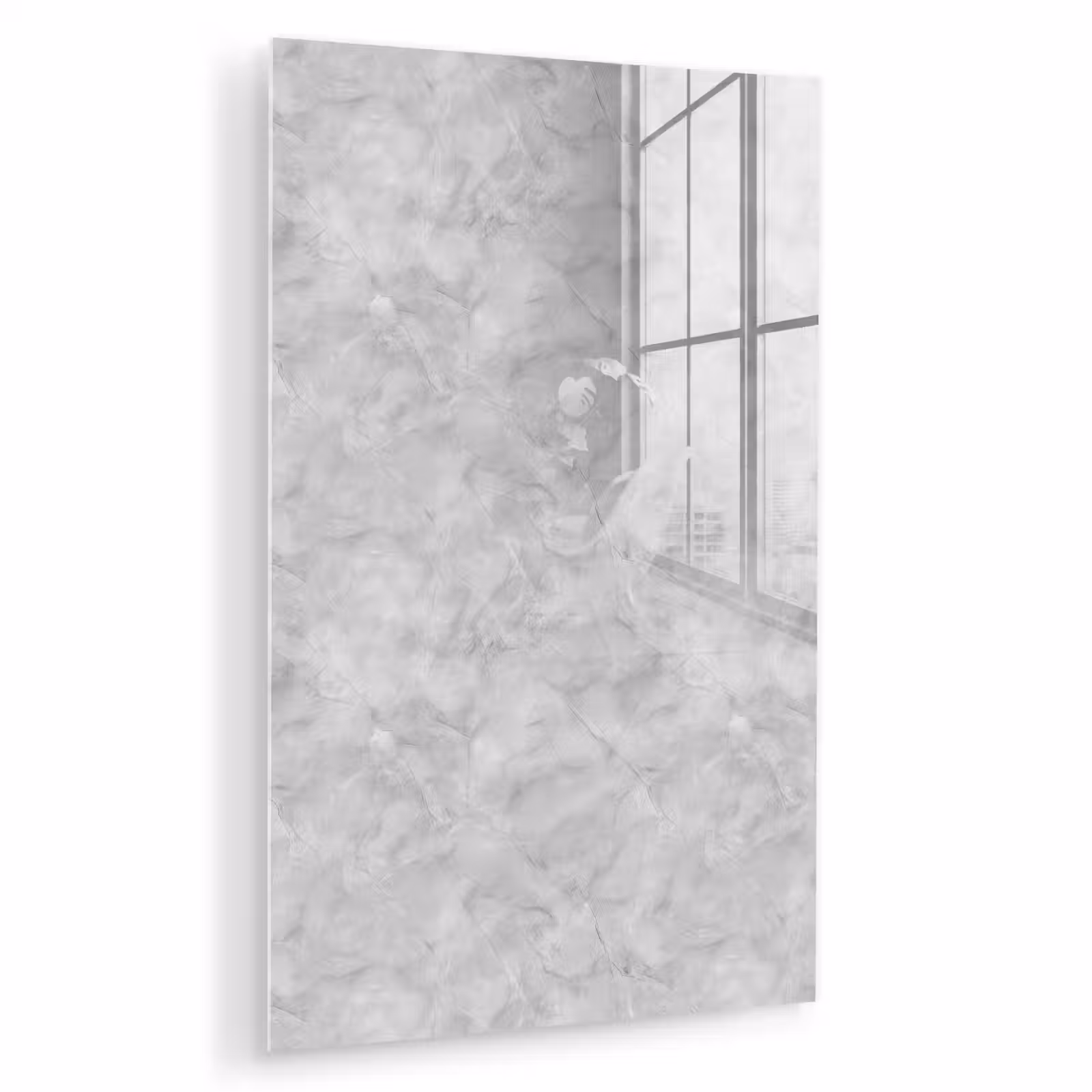 Glas schilderij - Grijs - Marmer - Mat — 1
