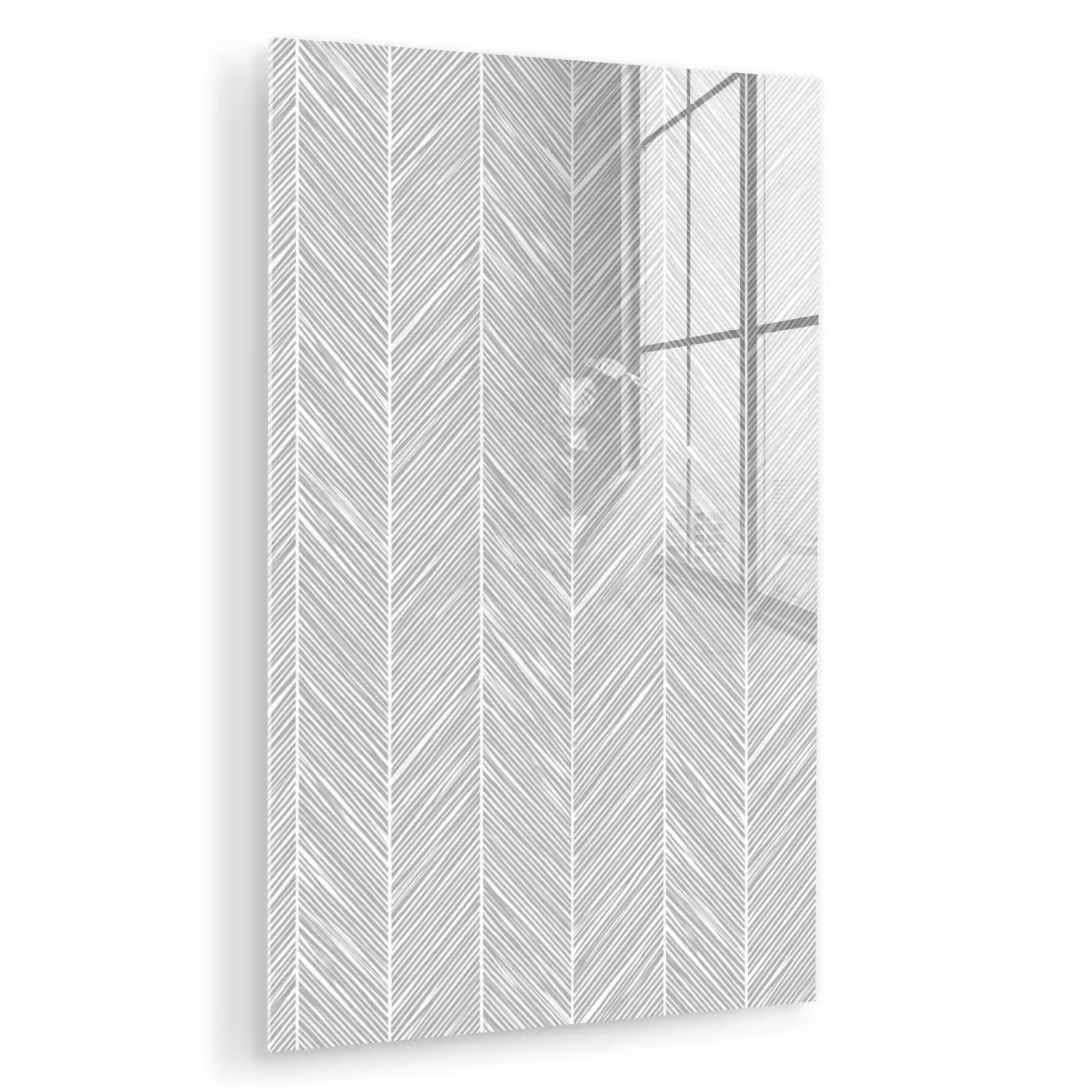 Glas schilderij - Klassiek - Visgraat - Grijs — 1