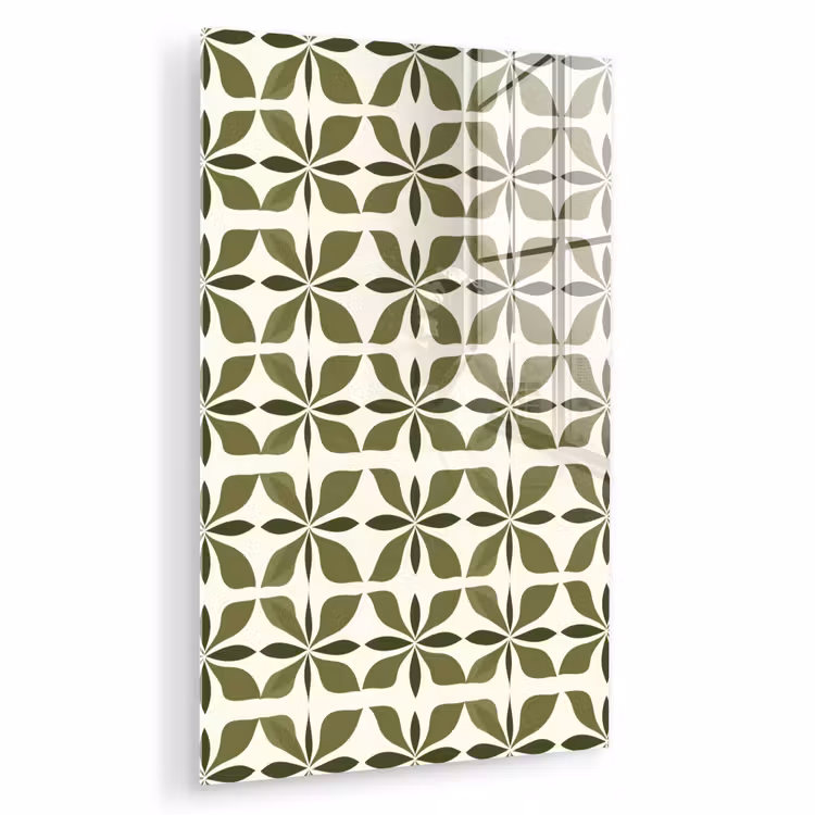 Glas schilderij - Botanisch - Retro - Groen — 1