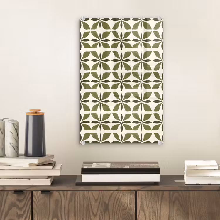 Glas schilderij - Botanisch - Retro - Groen — 2