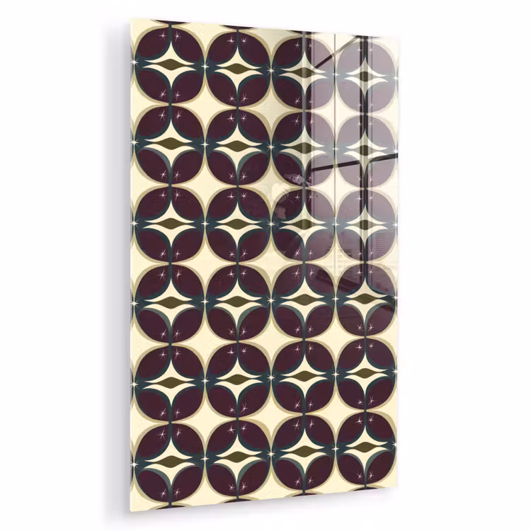 Glas schilderij - Cirkel - Retro - Kleurrijk — 1