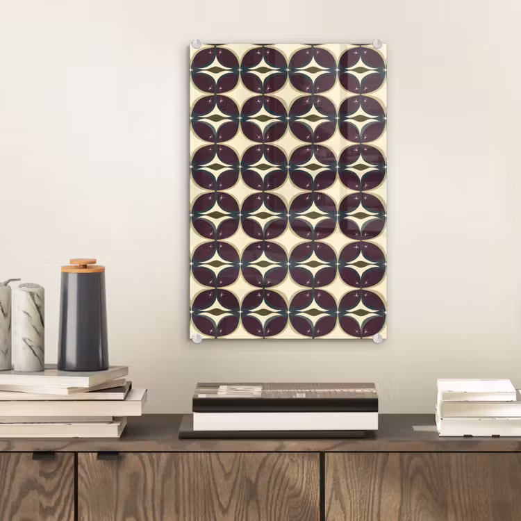 Glas schilderij - Cirkel - Retro - Kleurrijk — 2