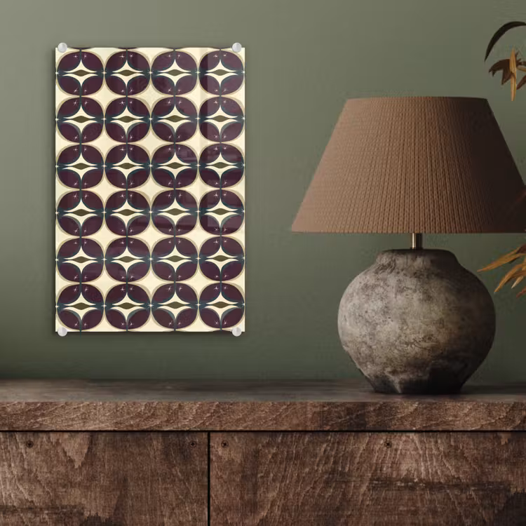 Glas schilderij - Cirkel - Retro - Kleurrijk — 4