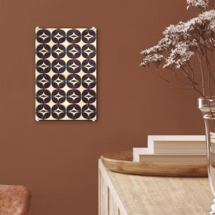 Glas schilderij - Cirkel - Retro - Kleurrijk — 6