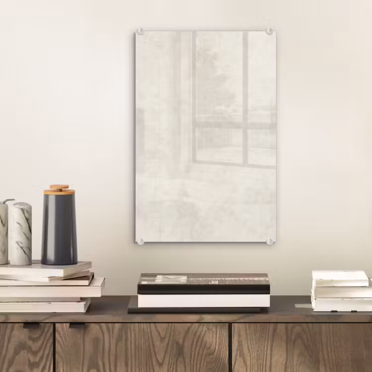 Glas schilderij - Crème - Egaal - Beton — 2