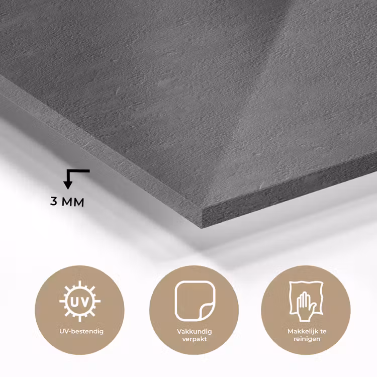 Glas schilderij - Donkergrijs - Asfaltstructuur - Ruw — 3