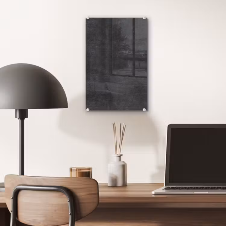 Glas schilderij - Donkergrijs - Asfaltstructuur - Ruw — 7