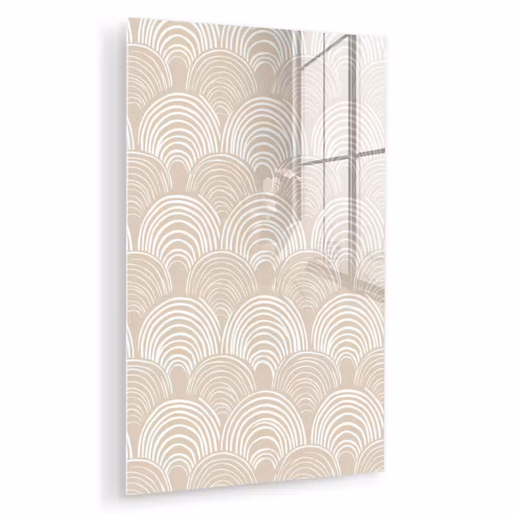 Glas schilderij - Golven - Structuur - Beige — 1