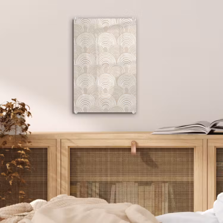 Glas schilderij - Golven - Structuur - Beige — 5