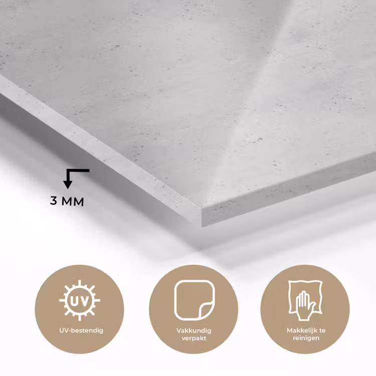 Glas schilderij - Grijs - Beton - Neutraal — 3