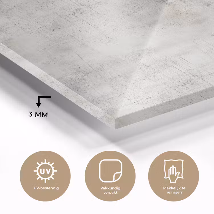 Glas schilderij - Grijs - Beton - Verweerd — 3
