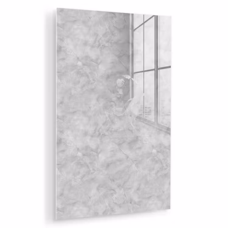 Glas schilderij - Grijs - Marmer - Mat — 1