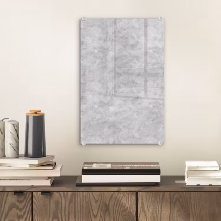 Glas schilderij - Grijs - Marmer - Mat — 2