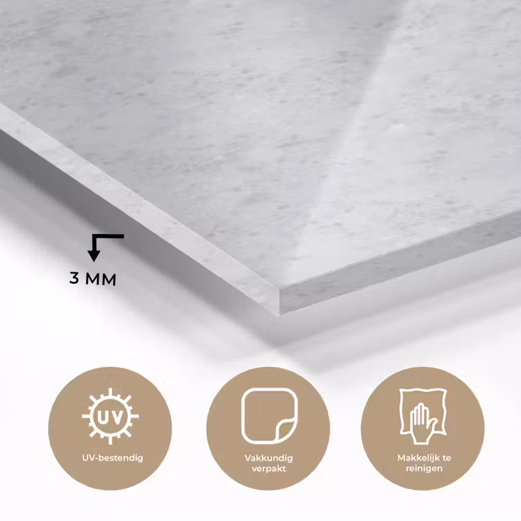 Glas schilderij - Grijs - Terrazzo-effect - Beton — 3
